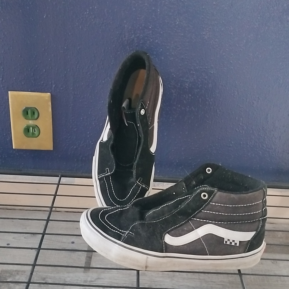 Vans sk8-hi black canvas suede men's size 10